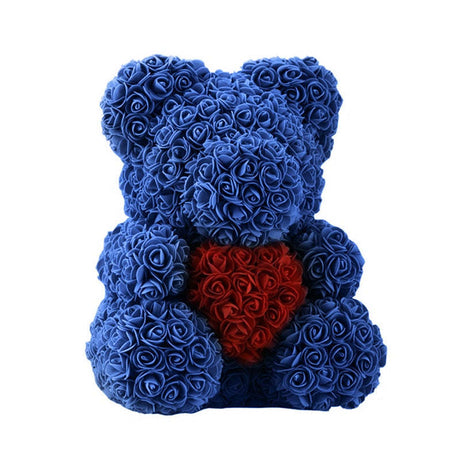 Rose Bear Heart - 25/40cm Artificial Flower Teddy Bear for Women, Perfect for Valentine, Wedding, and Birthday