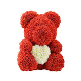 Rose Bear Heart - 25/40cm Artificial Flower Teddy Bear for Women, Perfect for Valentine, Wedding, and Birthday