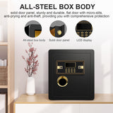 1.6 Cub Safe Box with 3 Opening Methods and LCD Display - Secure Storage for Money and Valuables