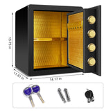 1.6 Cub Safe Box with 3 Opening Methods and LCD Display - Secure Storage for Money and Valuables